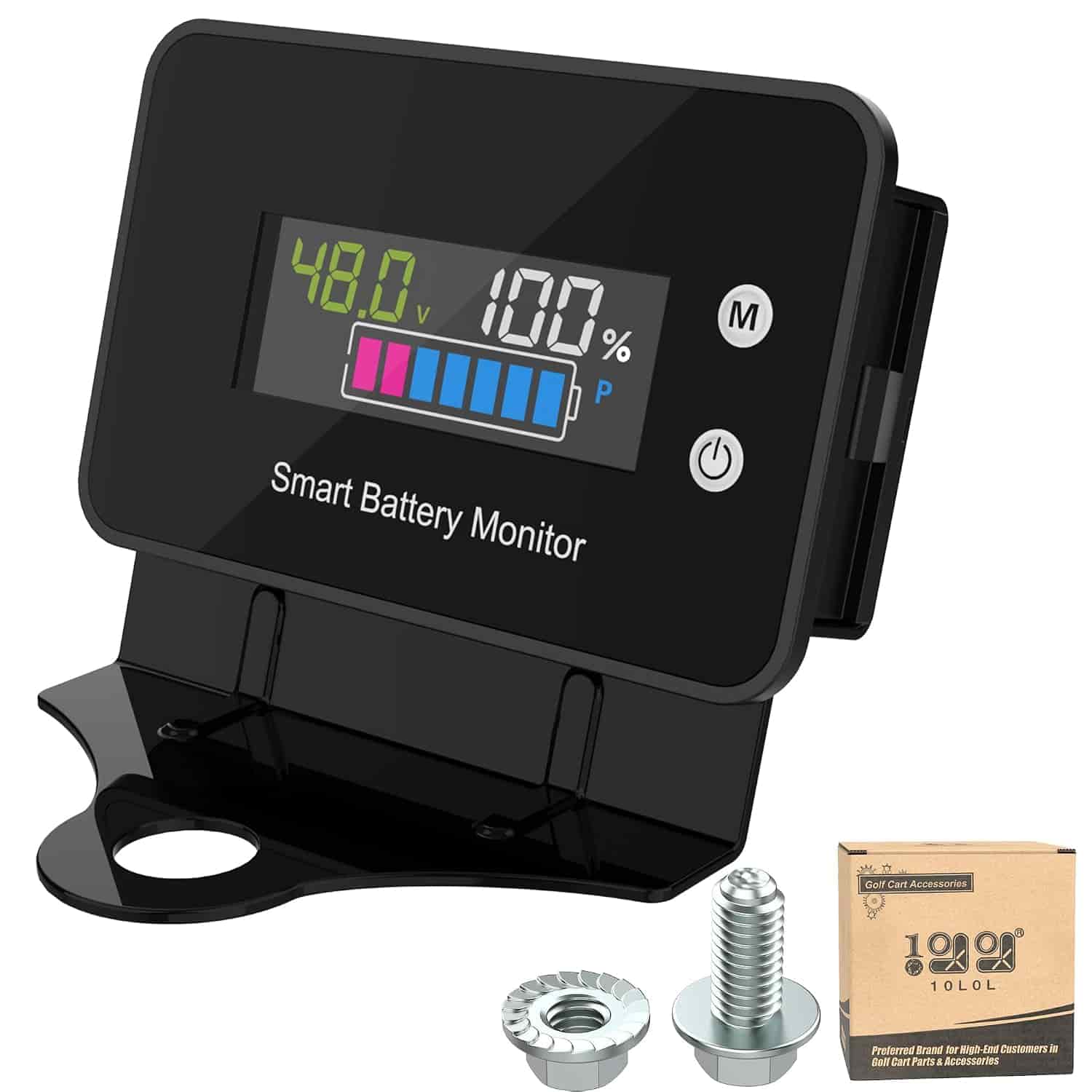 10L0l Ip67 Waterproof Digital Battery Monitor For 7V-100V Batteries With Voltage, Capacity & Temperature Display
