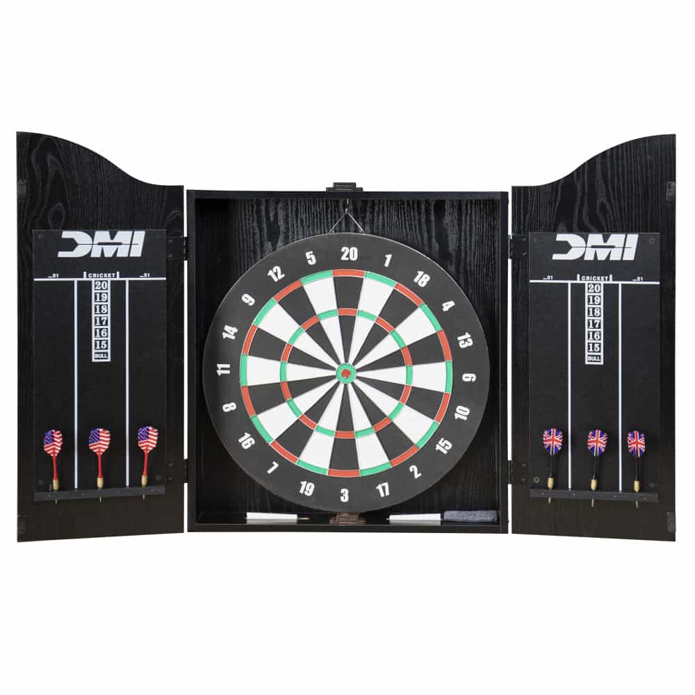 Black Recreational Dartboard Cabinet