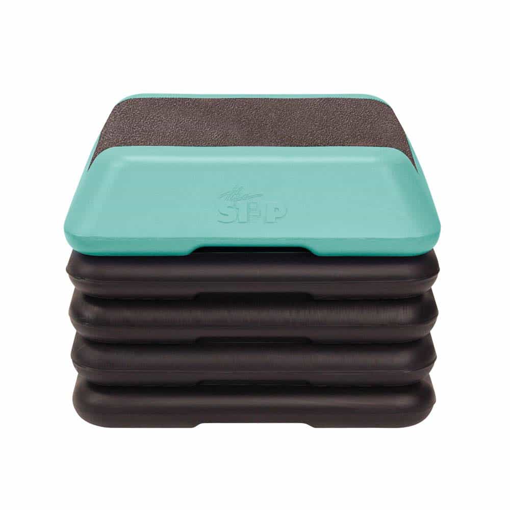 The Step Adjustable High Step Aerobic Platform With 4 Risers - Made In The Usa - Teal
