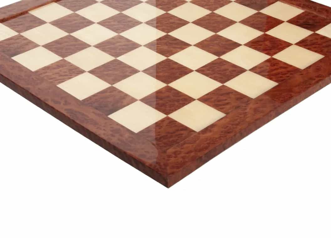 Vavona Burl & Maple Signature Traditional Chess Board - Gloss Finish