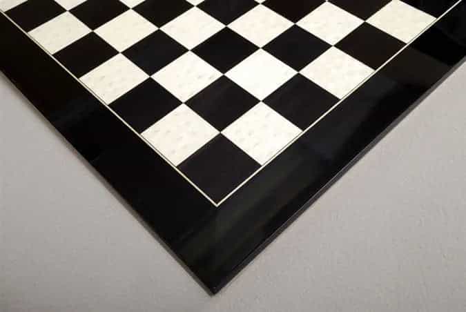 Blackwood And Bird's Eye Maple Standard Traditional Chess Board - Gloss Finish