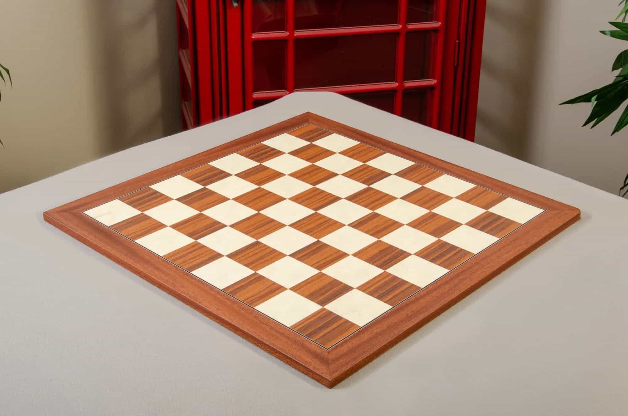 Indian Rosewood And Bird's Eye Maple Standard Traditional Chess Board