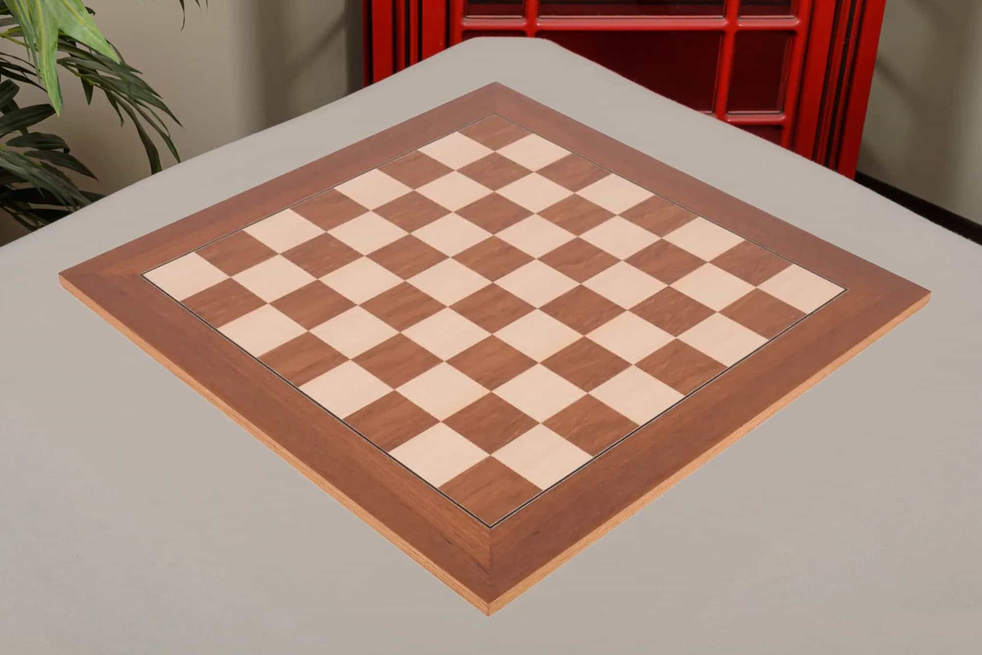 Teak And Bird's Eye Maple Standard Traditional Chess Board