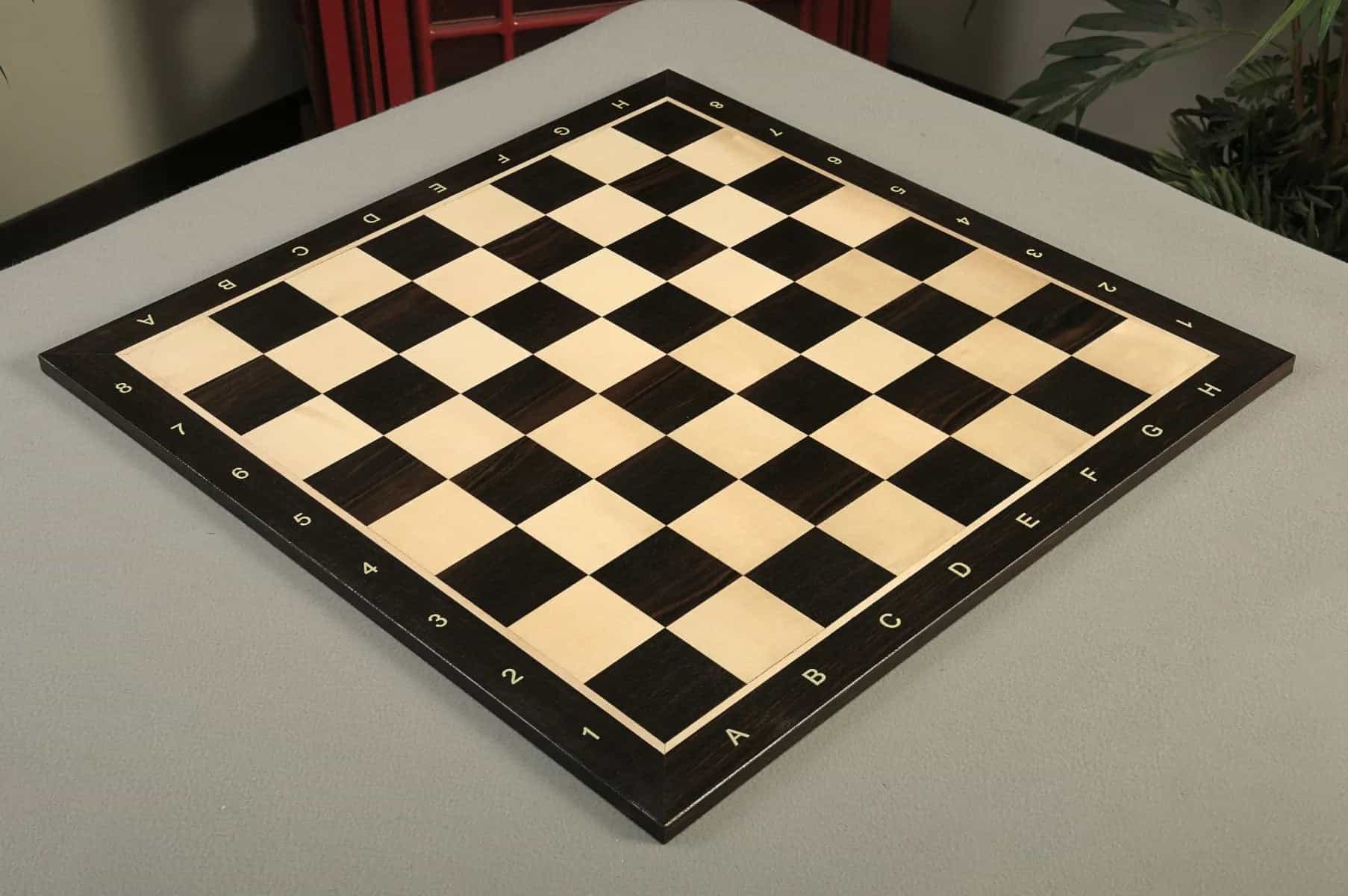 Ebony And Maple Wooden Tournament Chess Board