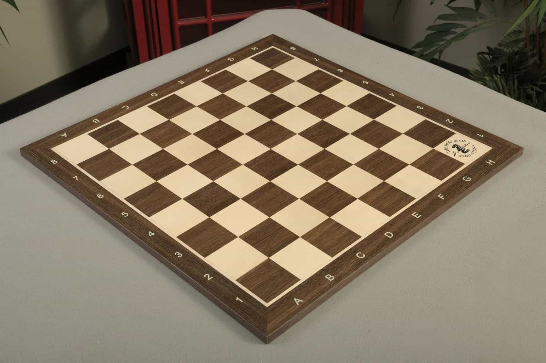 Smoked Oak And Maple Wooden Tournament Chess Board