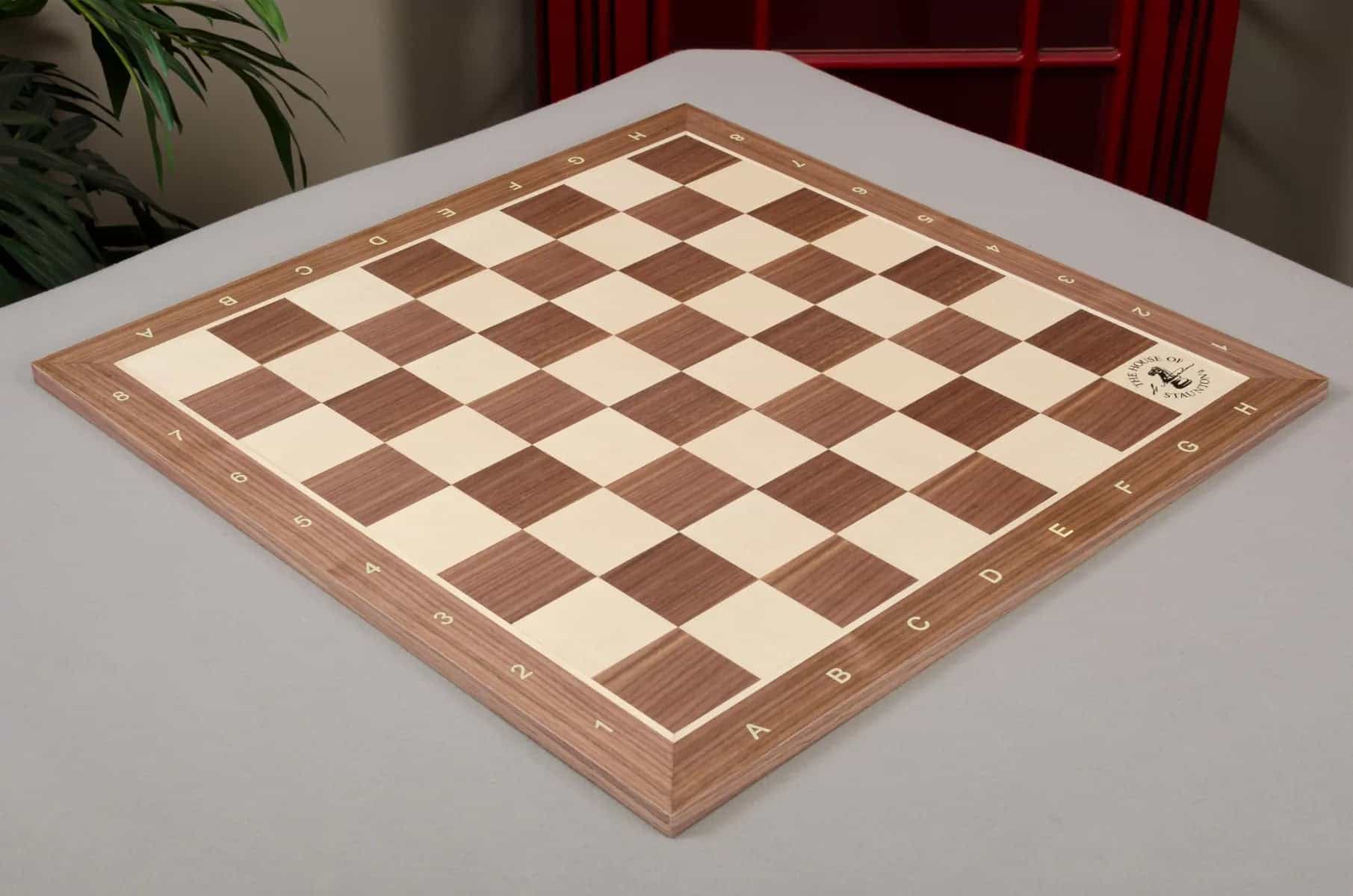 Walnut And Maple Wooden Tournament Chess Board