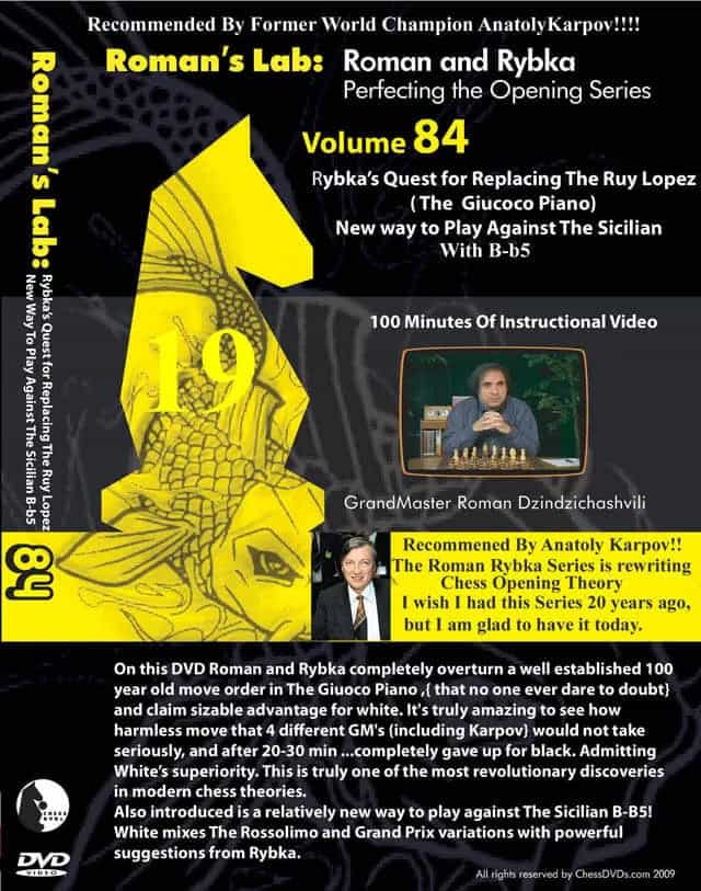 E-Dvd Roman's Lab - Volume 84 - Rybka's Quest For Replacing The Ruy Lopez