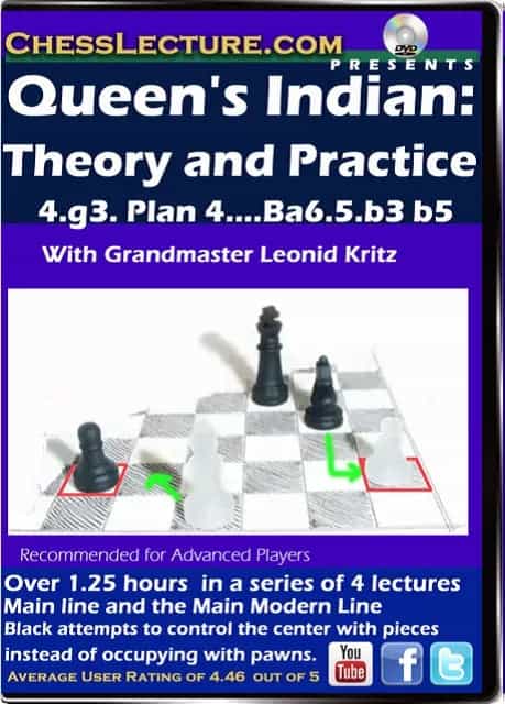 E-Dvd Queen's Indian - Theory And Practice - 4.G3, Plan 4.. Ba6, 5. B3 B5 - Chess Lecture - Volume 125
