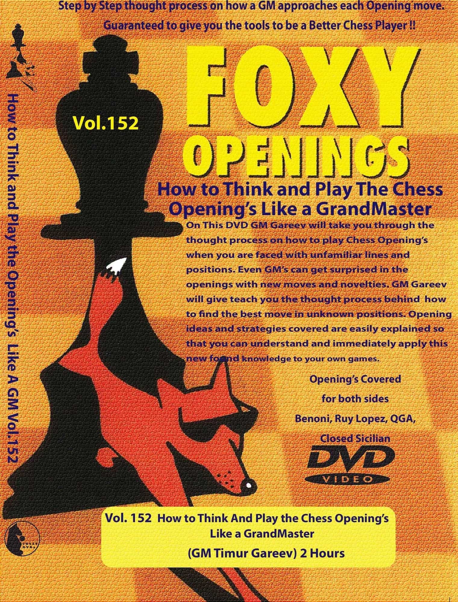 E-Dvd Foxy Openings - Volume 152 - How To Think And Play The Chess Openings Like A Grandmaster