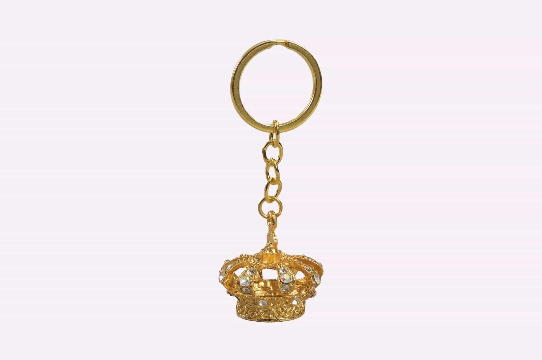 King's Crown Metal Keychain - Gold