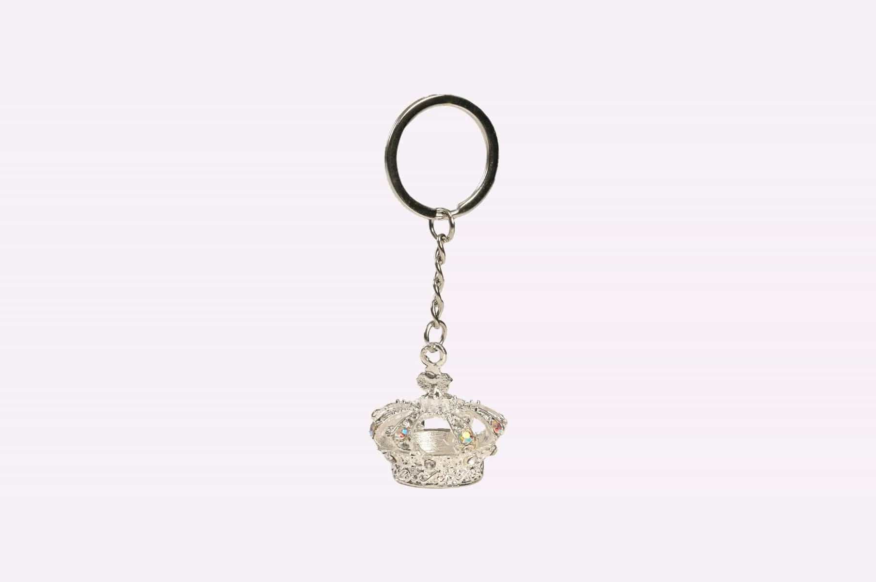 King's Crown Metal Keychain - Silver