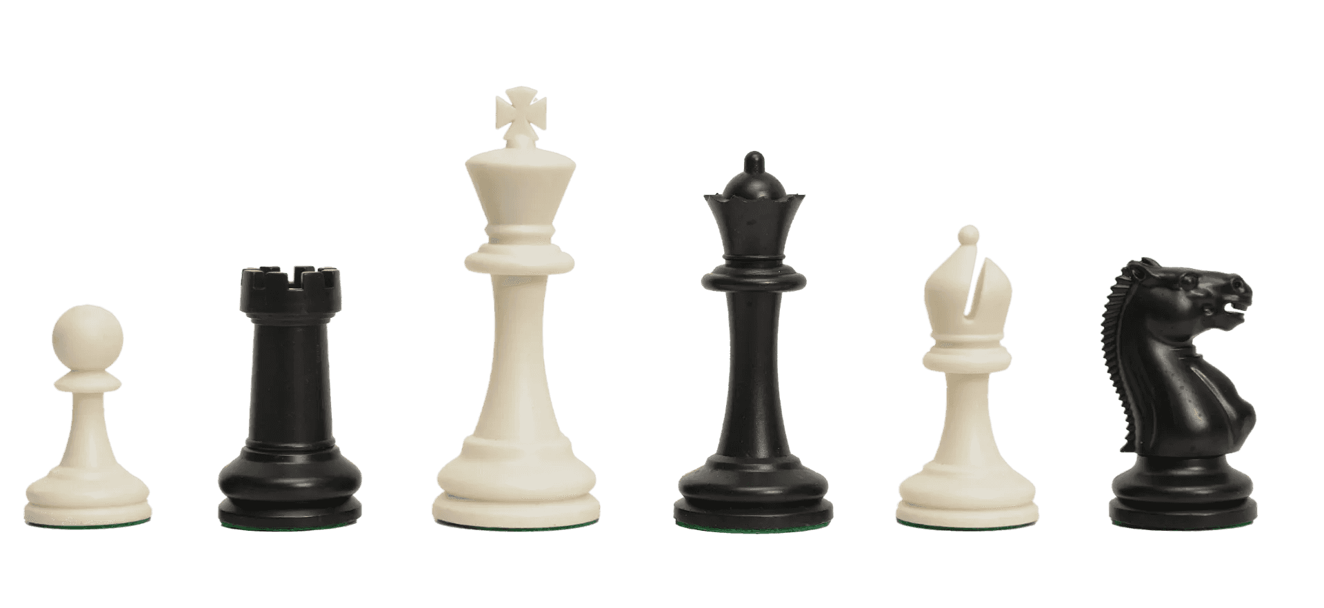 Master Triple Weighted Plastic Chess Pieces - 3.75" King - Black & White