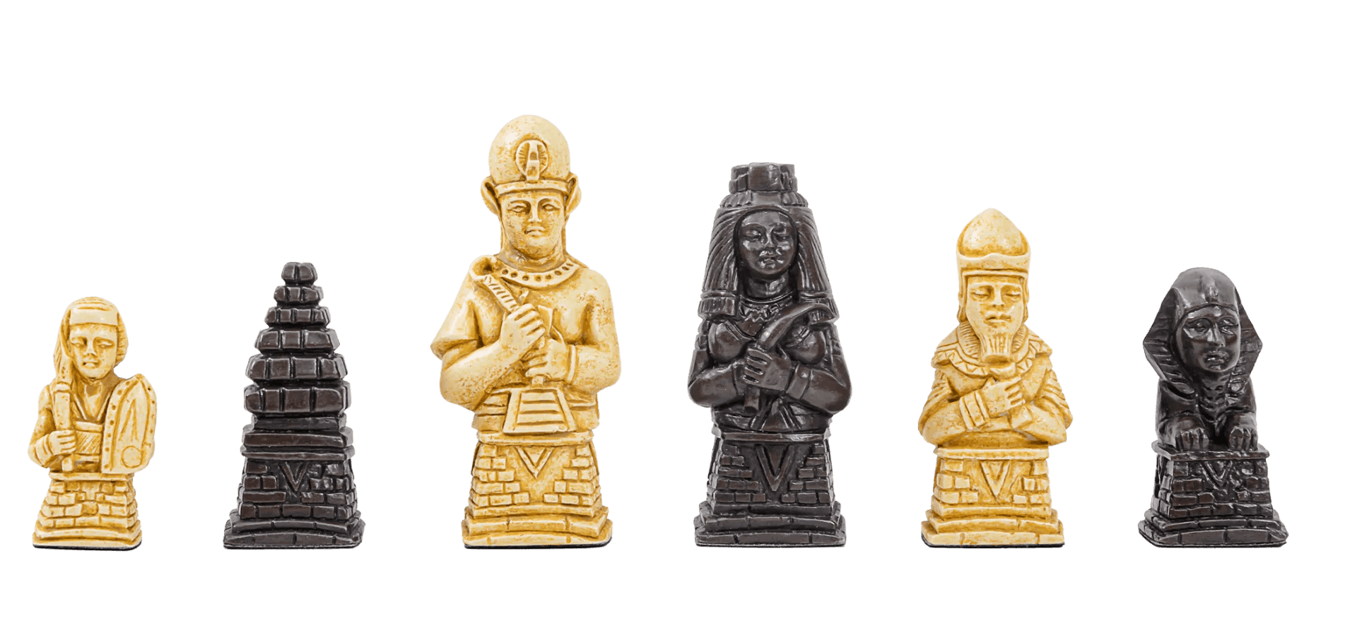 The Egyptian Series Chess Pieces - 3.7" King - Brown And Natural