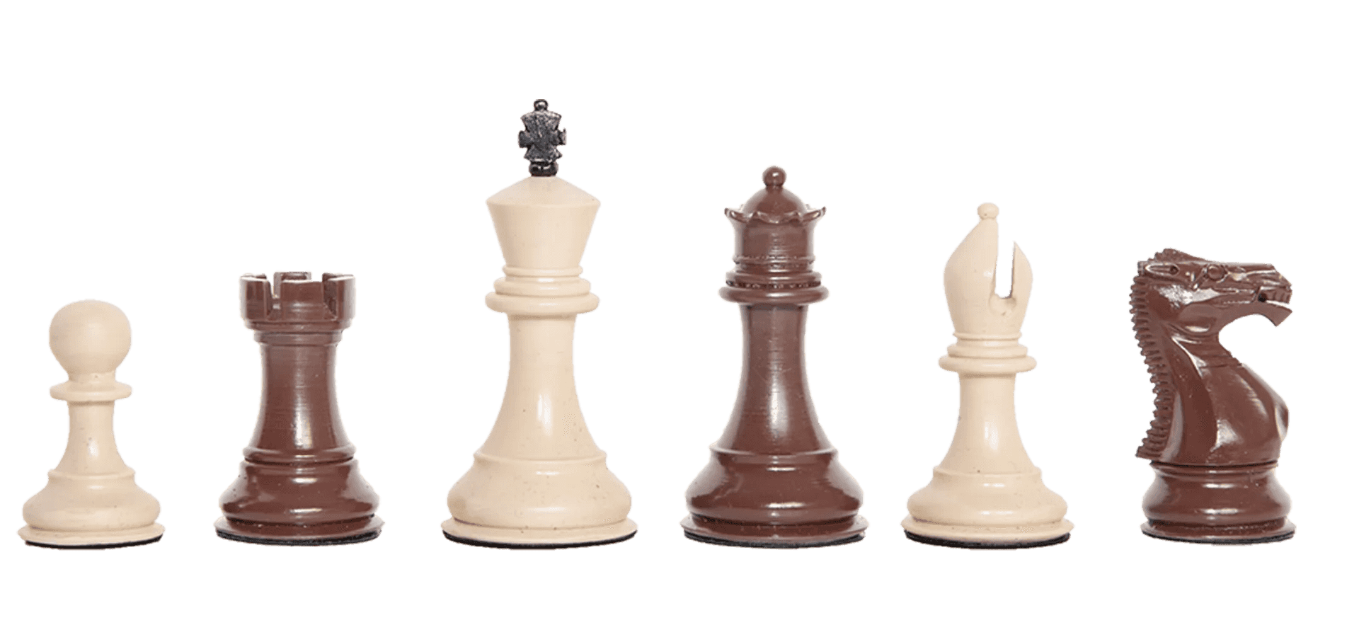 Staunton Themed Chess Pieces - 3.5" King - Brown & Natural