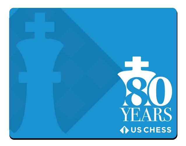 Us Chess Federation 80Th Anniversary - Mousepad - Blue
