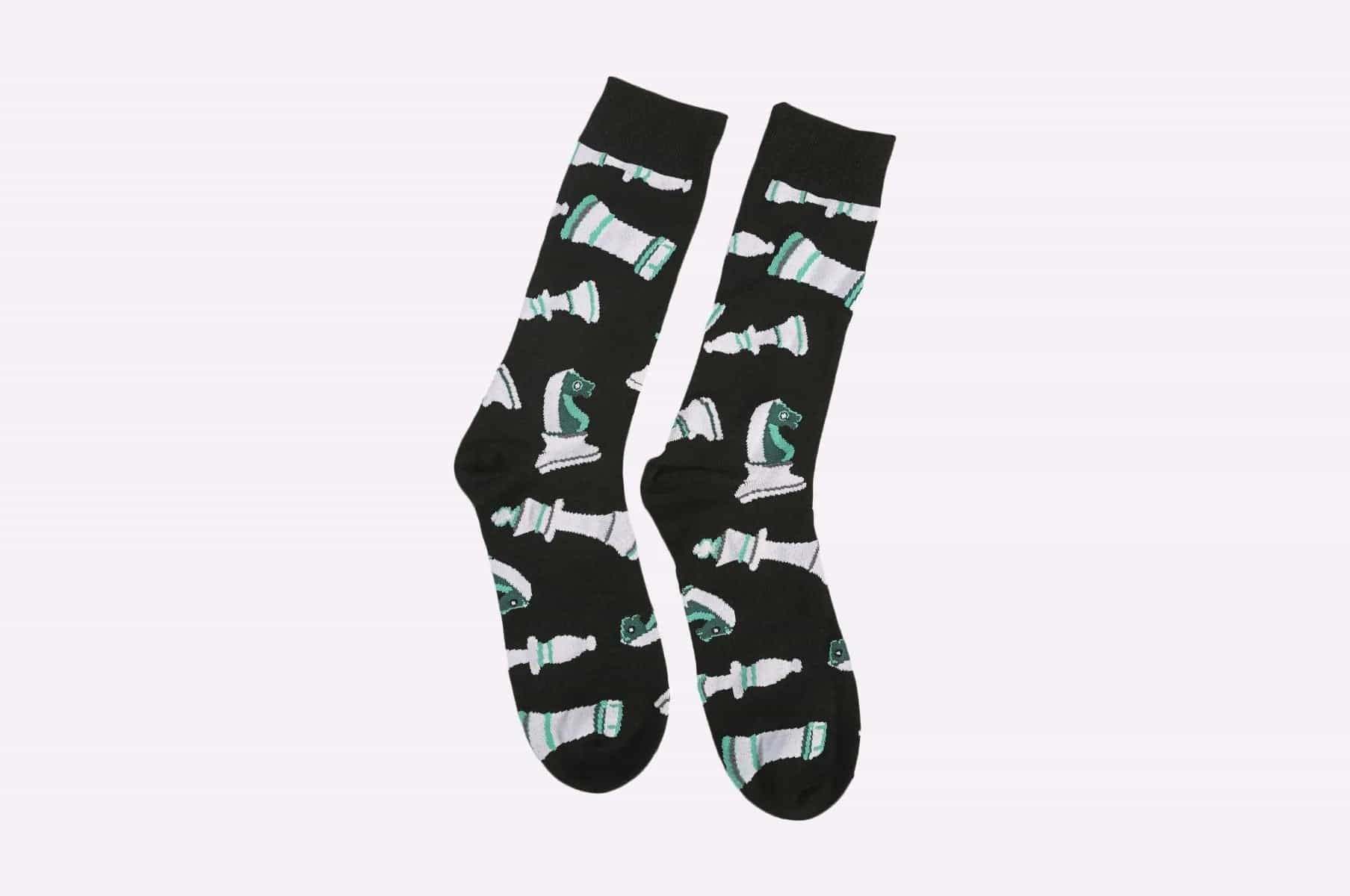 Turquoise Chess Socks