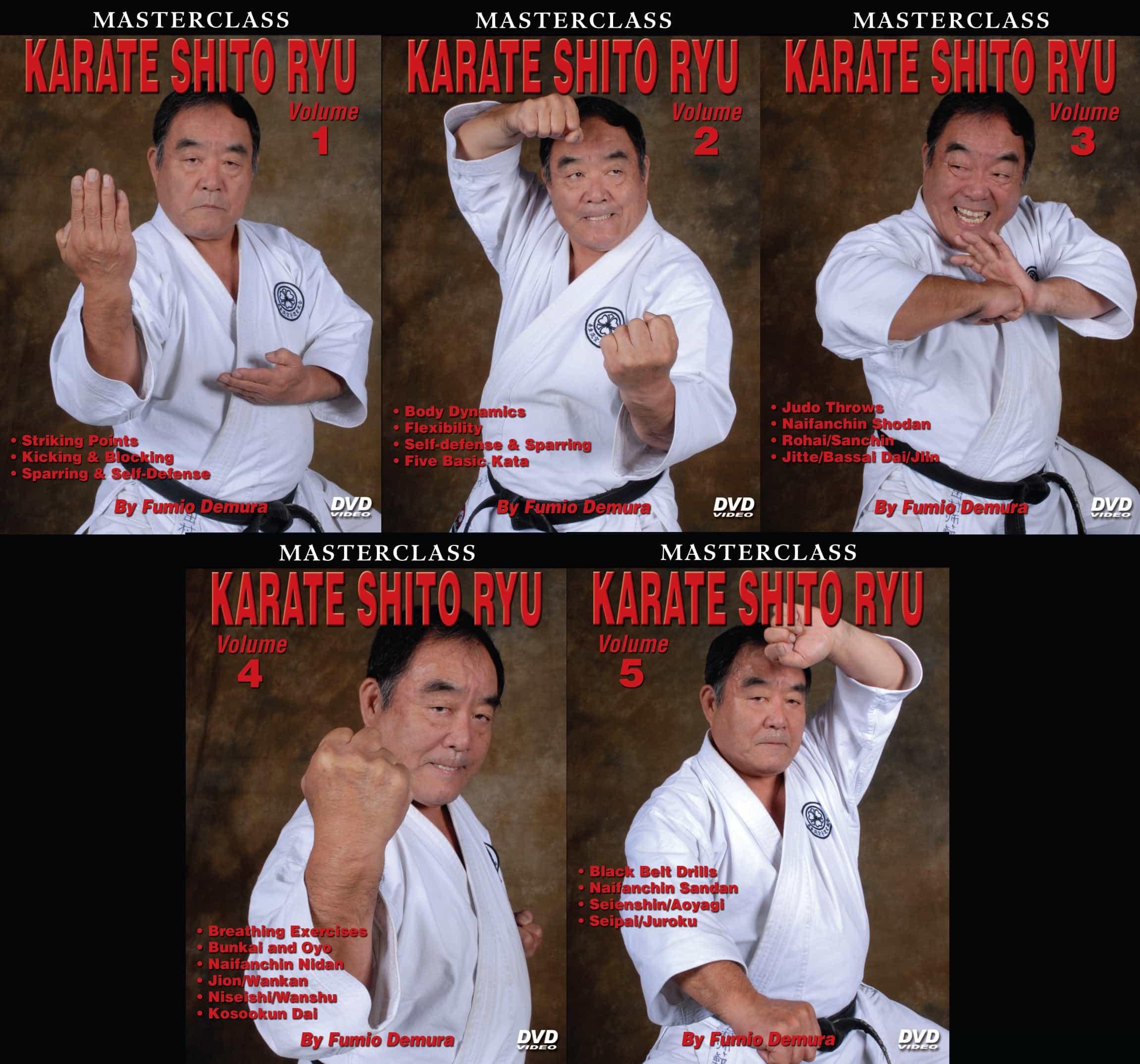 5 Dvd Set Master Class Fumio Demura Karate Shito Ryu Dvd Japanese Shotokan