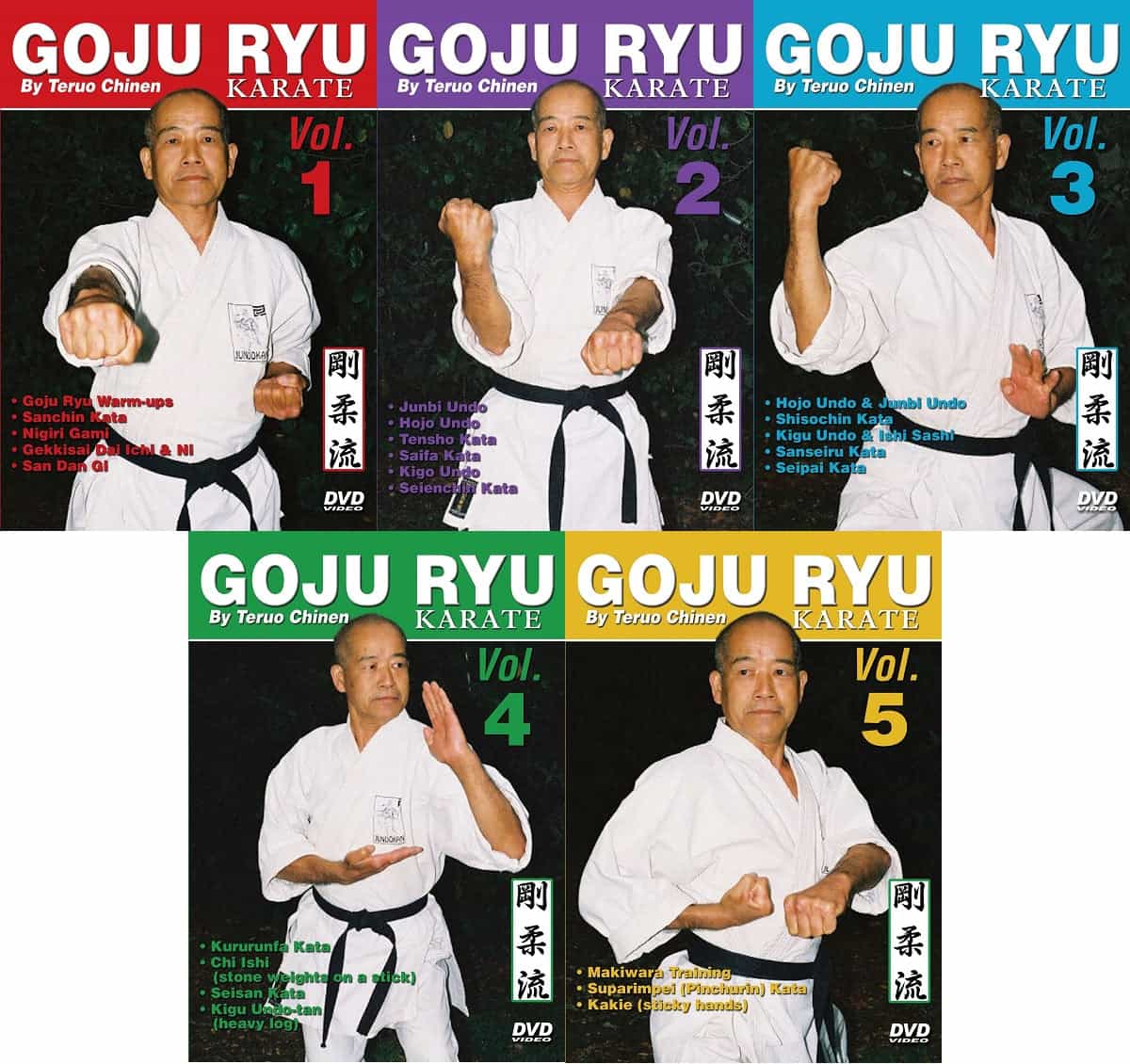 5 Dvd Set Goju Ryu Karate Kata, Traditional Training ++ Teruo Chinen