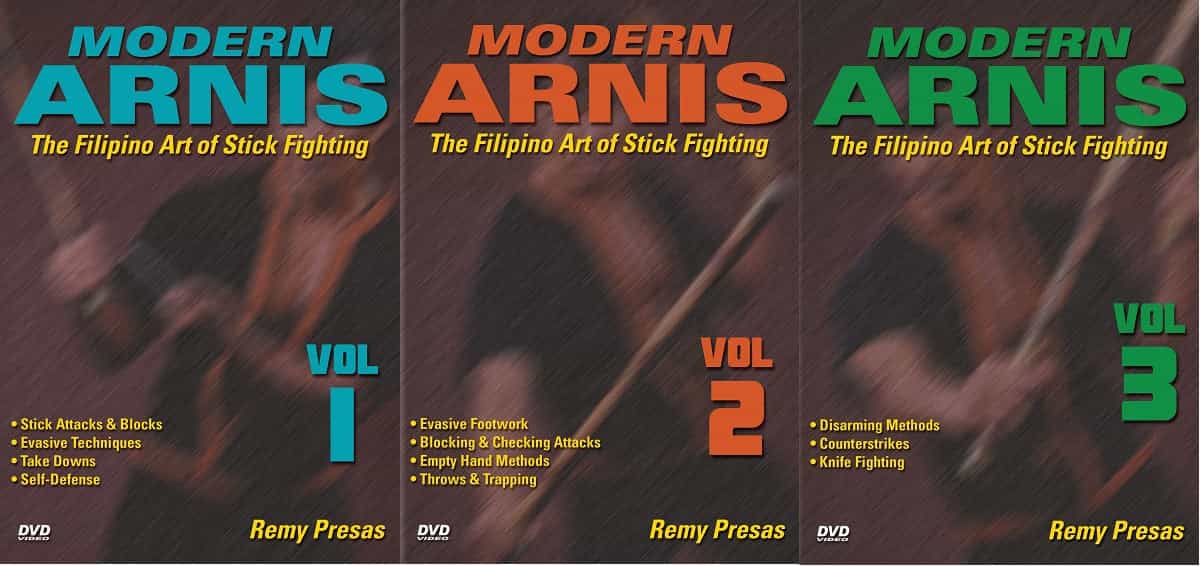 3 Dvd Set Modern Arnis Filipino Stick Fighting Empty Hands, Weapons Remy Presas