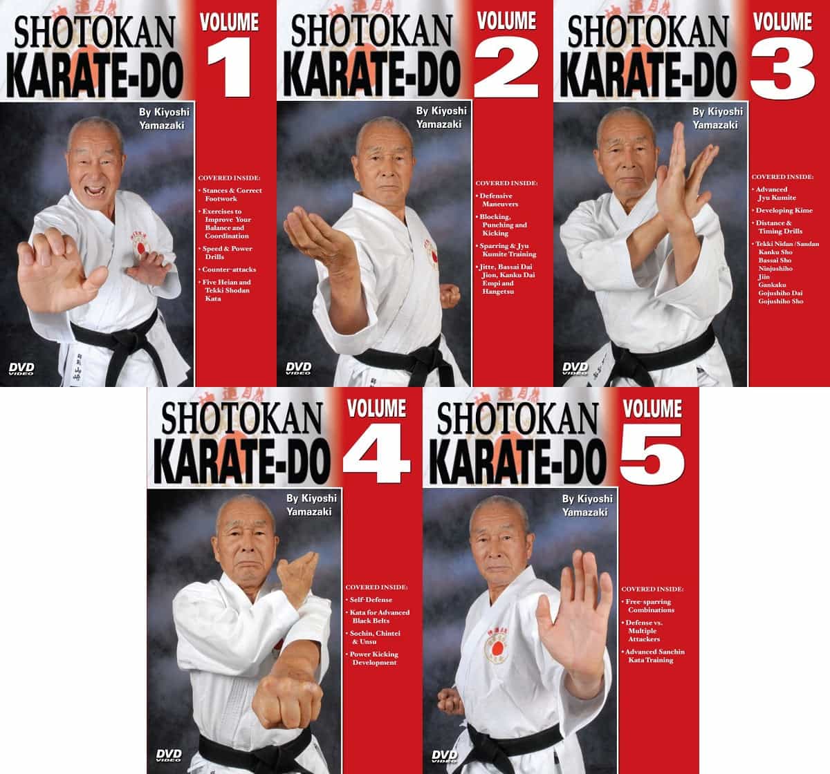 5 Dvd Set Japanese Shotokan Karate Do - Kiyoshi Yamazaki 8Th Dan Ryobukai
