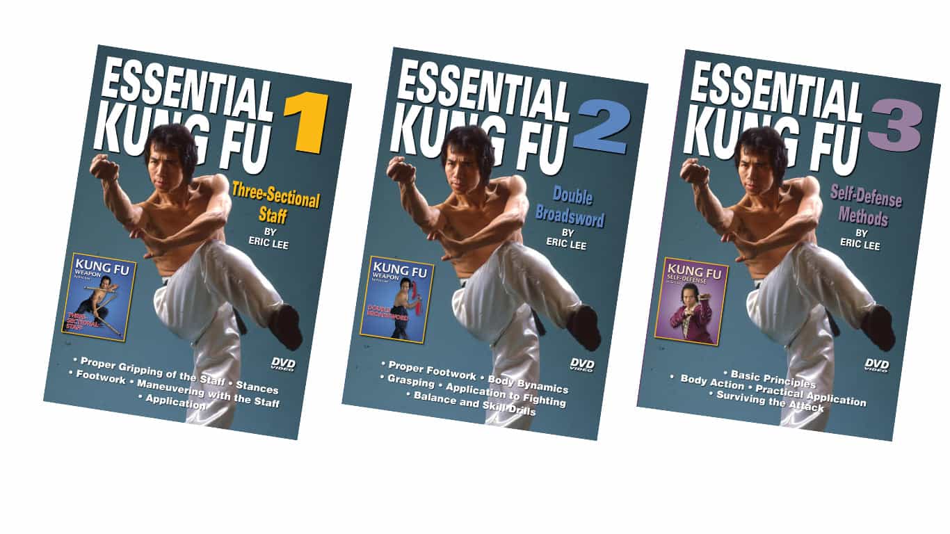 3 Dvd Set Essential Kung Fu: 3 Section Staff, Broadsword, Self Defense Eric Lee