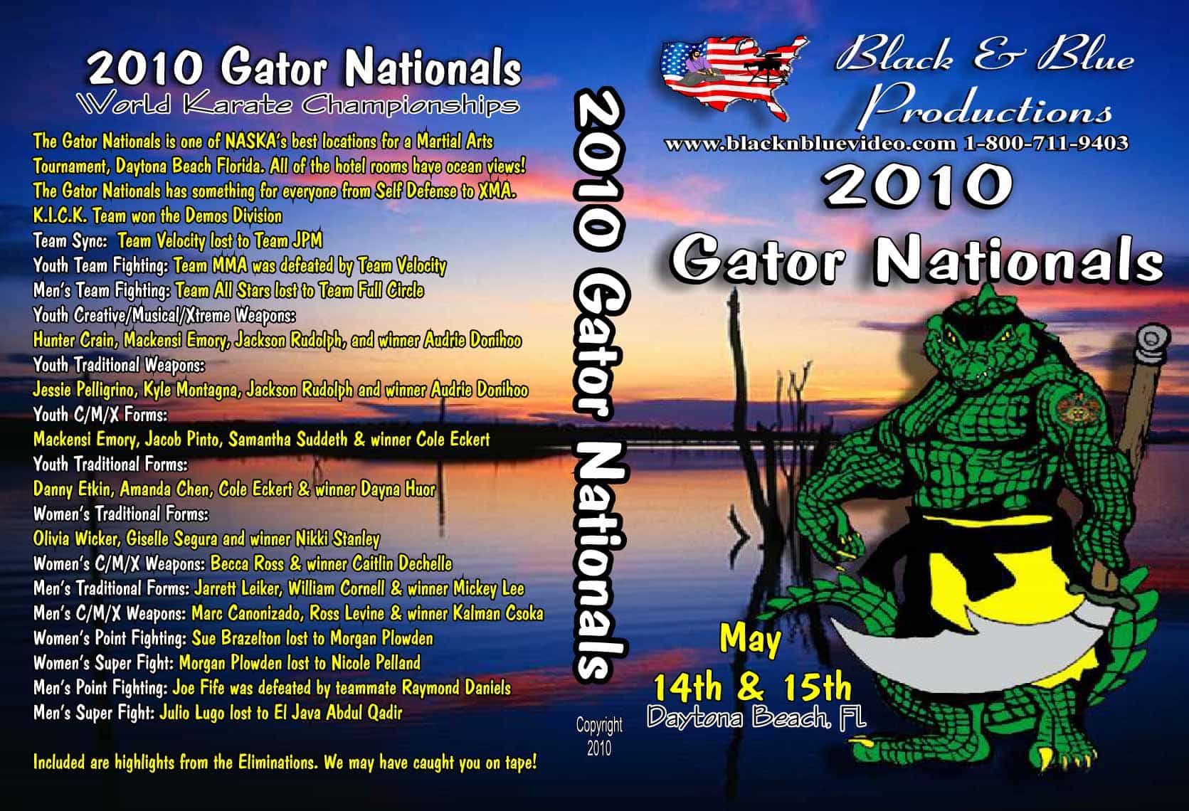2010 Florida Gator Nationals Karate Martial Arts Tournament Dvd Sparring Forms