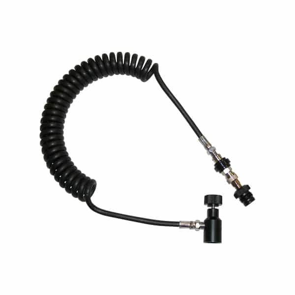 Deluxe Co2 Hpa Air Tank Coiled Remote Hose Set + Bleed Quick Disconnect