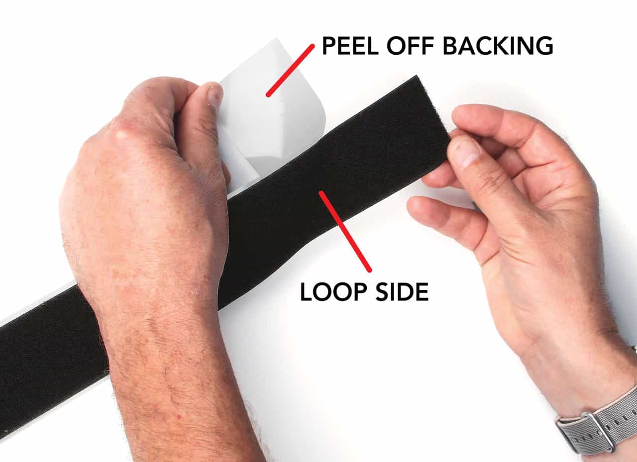 2" Wide Peel And Stick Black Loop Fastener, Per Foot