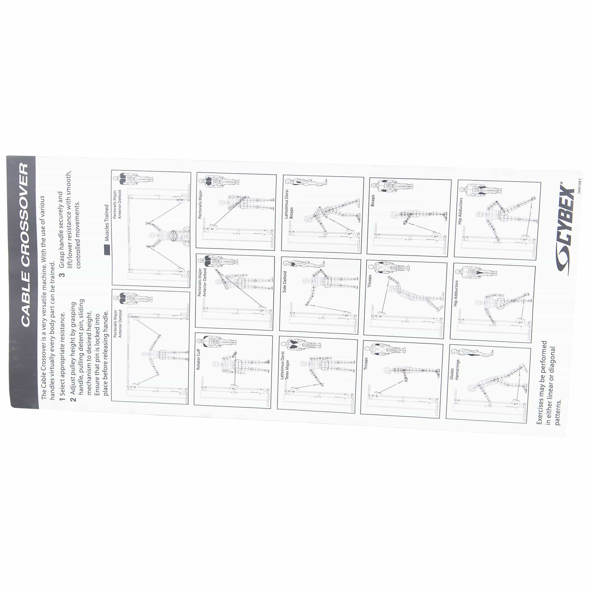 Placard Decal Adjustable Cable, Cybex