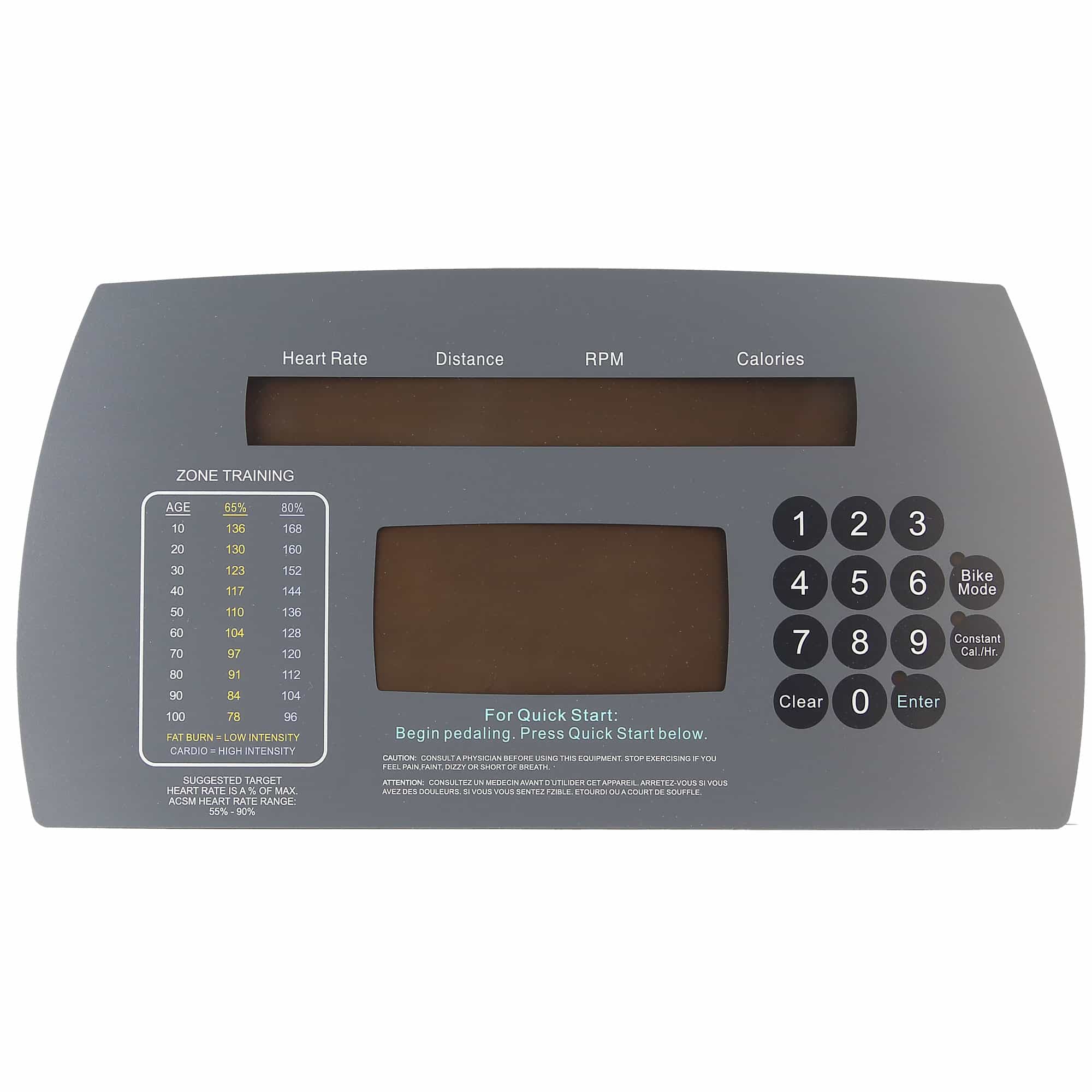 Upper Overlay For Certain Lifefitness Bikes