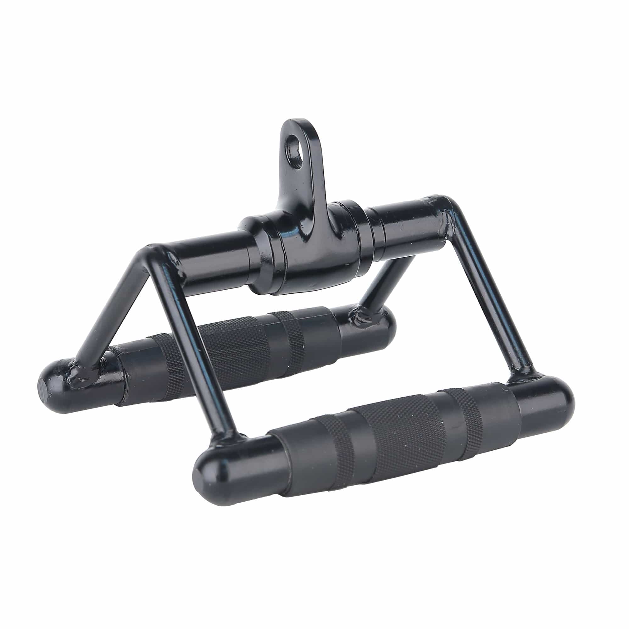 Seated Row Attachment Bar, Revolving With Rubber Grips, Black