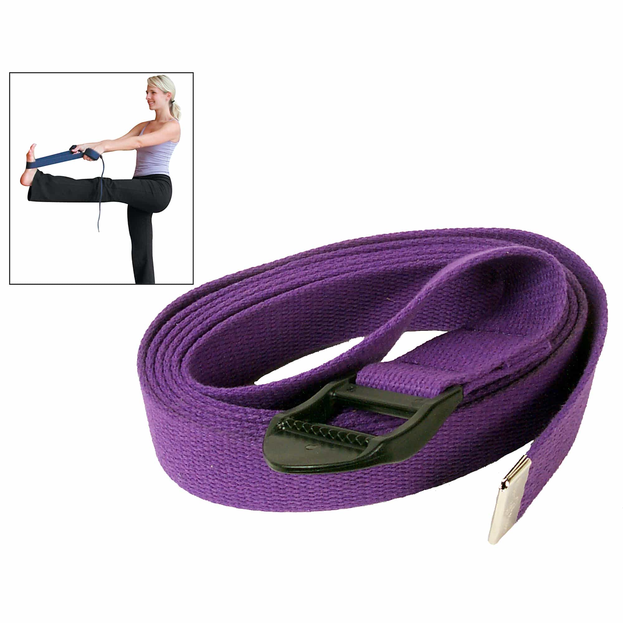 Yoga Strap | 8' | Purple With Cinch Buckle