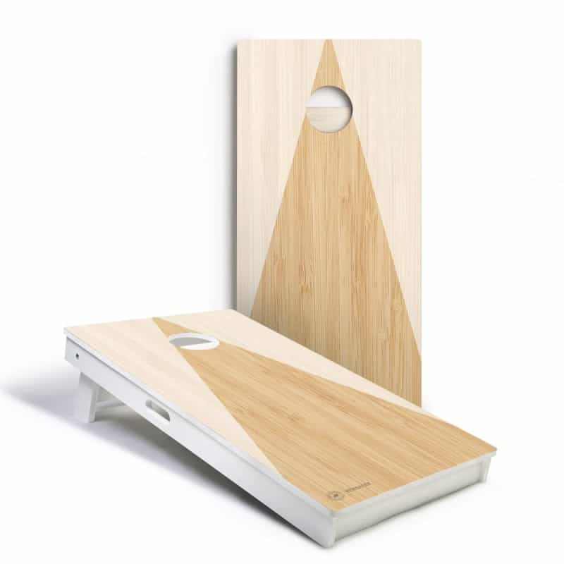 Light Wood Triangle Versatex All-Weather Cornhole Boards