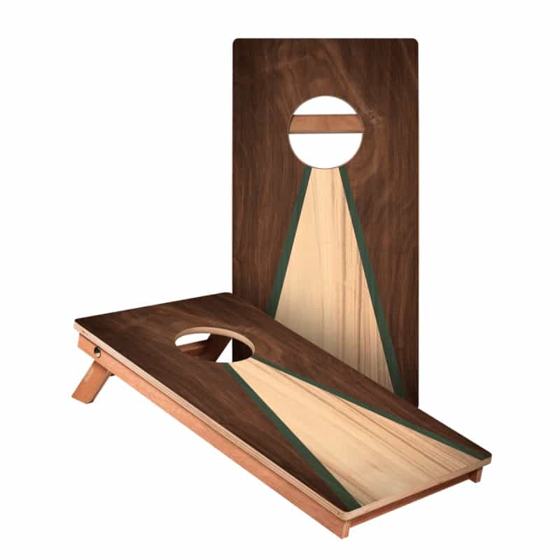 Classic Triangle Green Wood Backyard 1X2ft Cornhole Boards