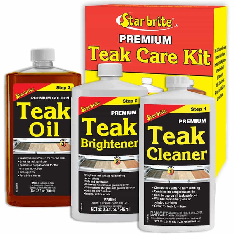 Premium Teak Care Kit - Step 1, Step 2, & Step 3 - 32 Oz