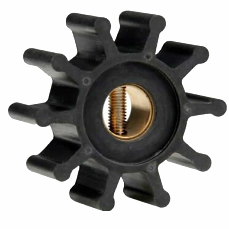 Jabsco Impeller Kit - Neoprene - 10 Blade - 2" Diameter X 7/8" Wide - Slotted Shaft Pin Drive - Brass Insert - 15/32" Shaft Diameter