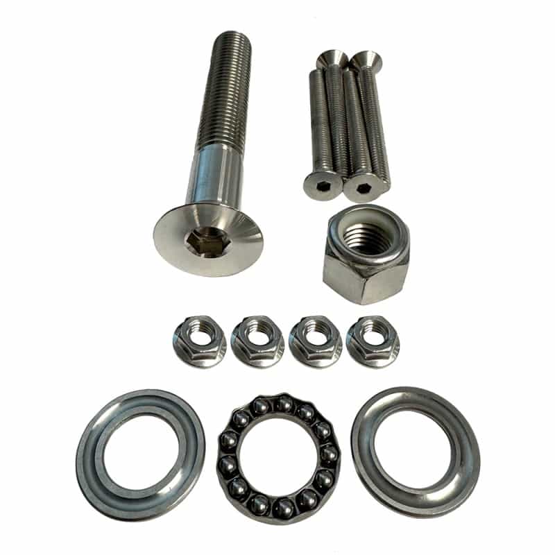Sea Swivel Replacement Mount Hardware Kit W/5" Main Bolt, Nut, Bearing, & 4-Bolt Package Of Mounting Hardware