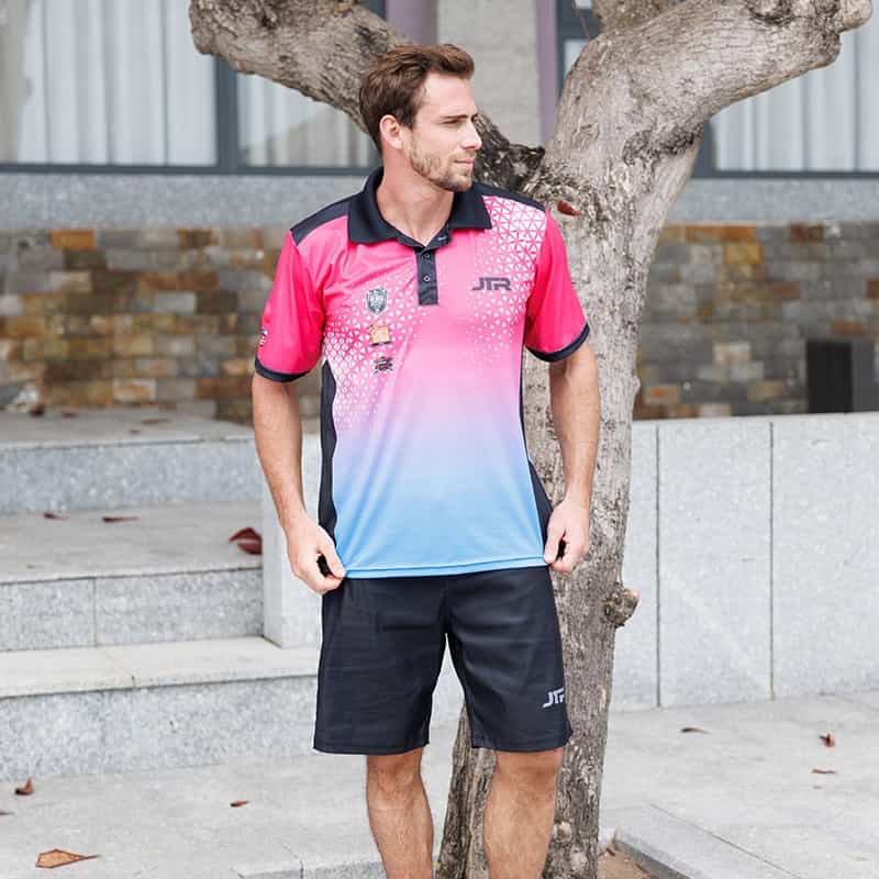 JTR Series Polo Pit Shirt - Pink/Teal