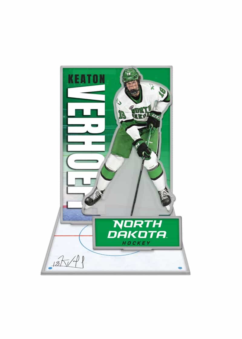 Keaton Verhoeff #18 UND Hockey Acrylic Player Display