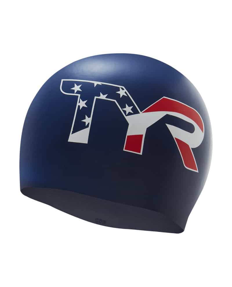 TYR USA Silicone Adult Swim Cap - Navy