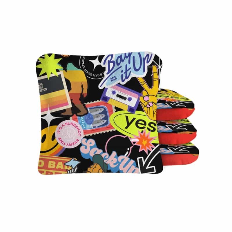 Sticker Bomb Lock Shot Cornhole Bags