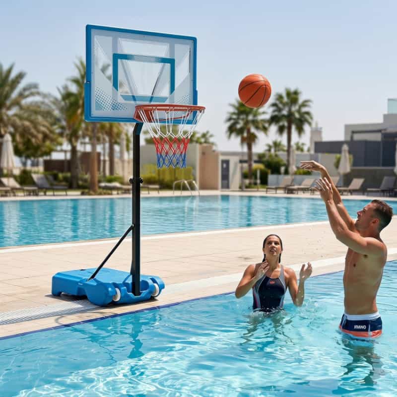 Pool Basketball Hoop With 3-Level Adjustable Height