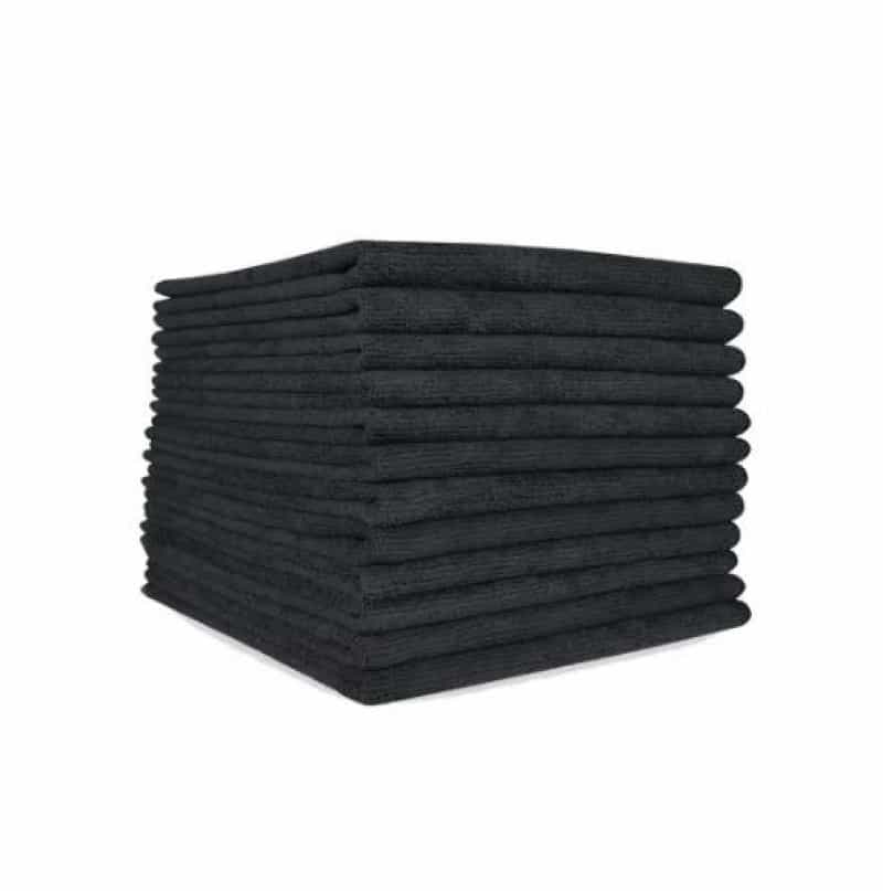 Heavy-Duty Black Microfiber Cloths, 300 Gsm, 16X16 (1 Dozen)