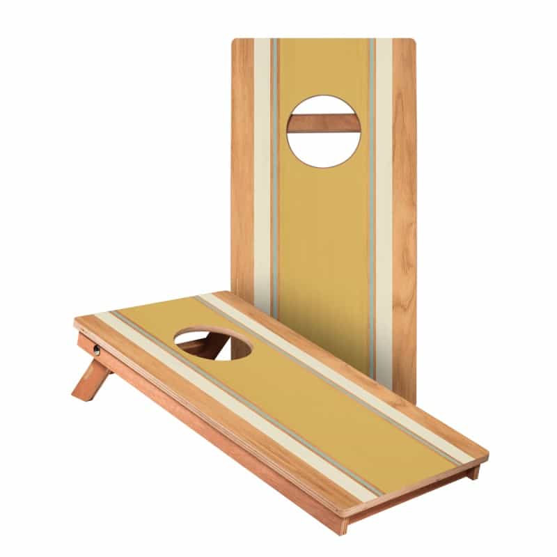 Classic Stripes Yellow White Blue Backyard 1X2ft Cornhole Boards