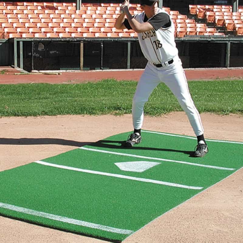 Batter’S Box Turf Mat With Home Plate 6′ X 12′