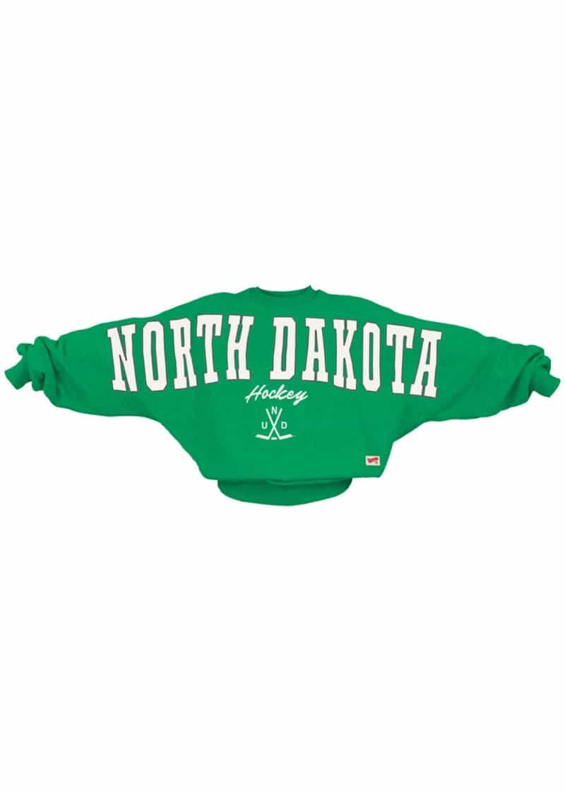 North Dakota Hockey Flannigan Kelly Green Crew