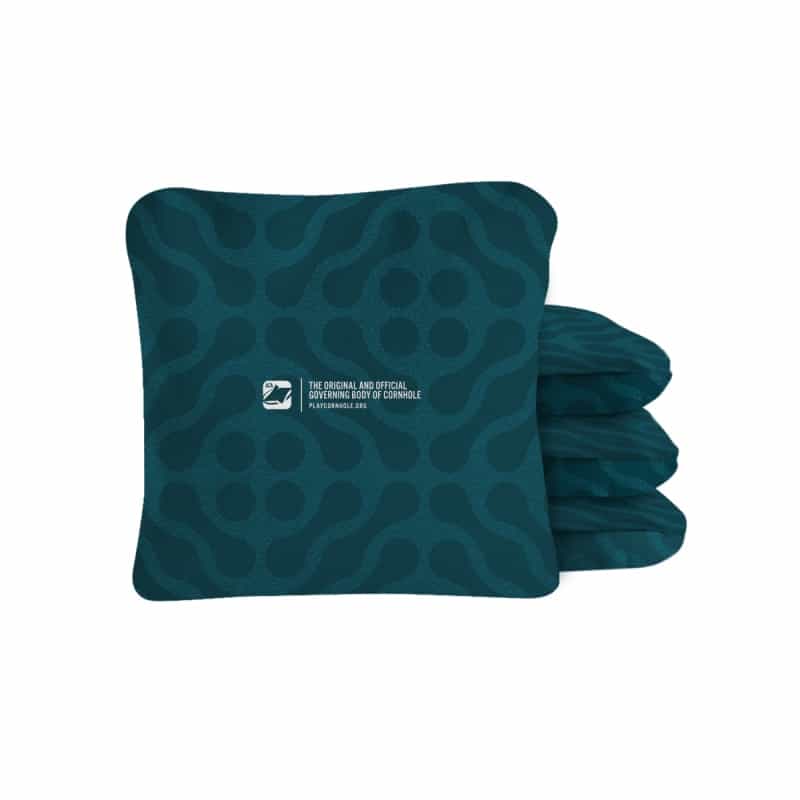 Wavy Teal Lock Shot Cornhole Bags