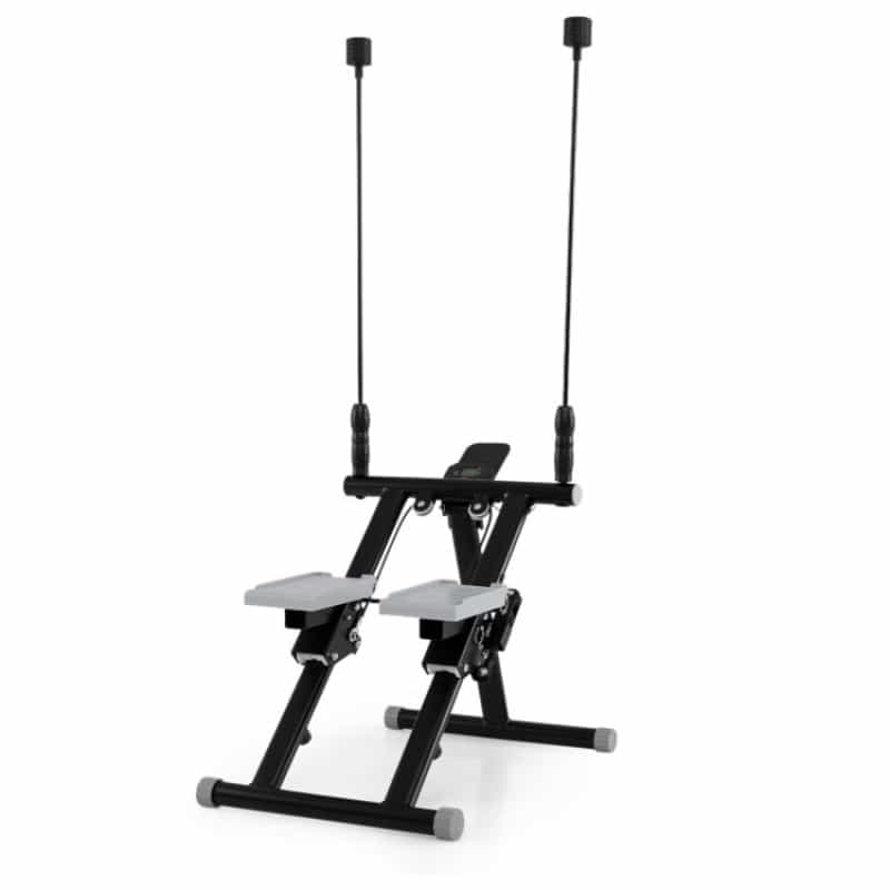 Foldable Stair Stepper With Detachable Handlebar - Black