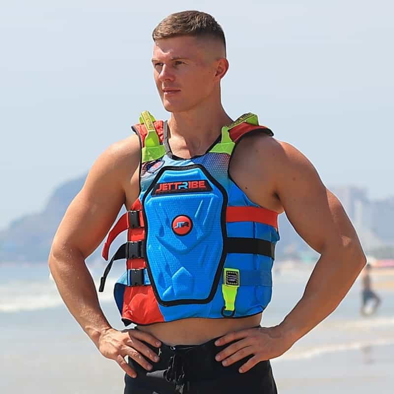 RS-25 Side Entry Impact Vest - Red / Aqua