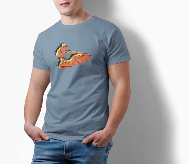 Stand-Up Retro Men's T-Shirt - Light Blue Color